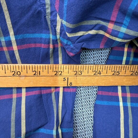 J.Crew Mens Large Navy Multicolor Plaid Button-Down Long-Sleeve Shirt - Picture 7 of 8